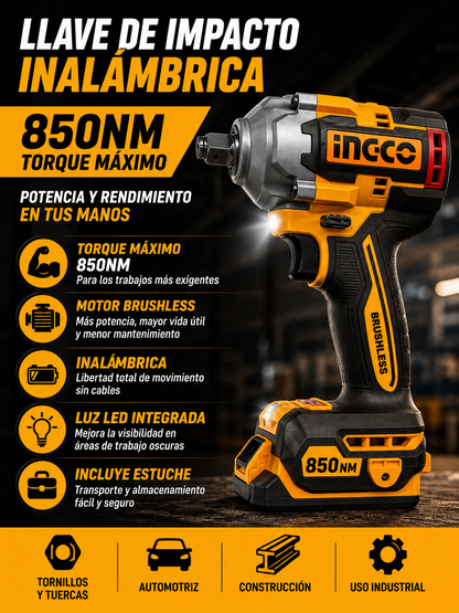 LLAVE IMPACTO ING-CO PROFESIONAL 850Nm